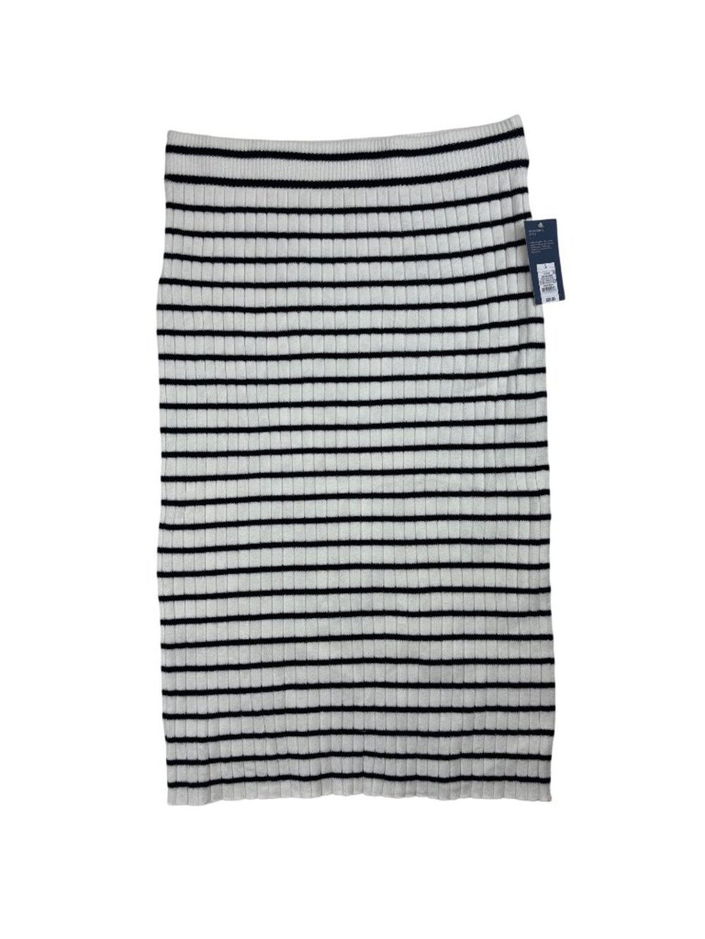 ✨3/$30 Universal Thread Womens Ribbed Knit Pencil Skirt L Black/White - Picture 1 of 5